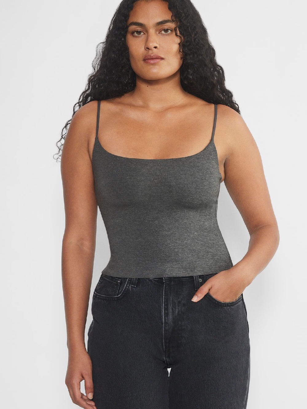 Contour Aritzia gray square neck cami tank top Small